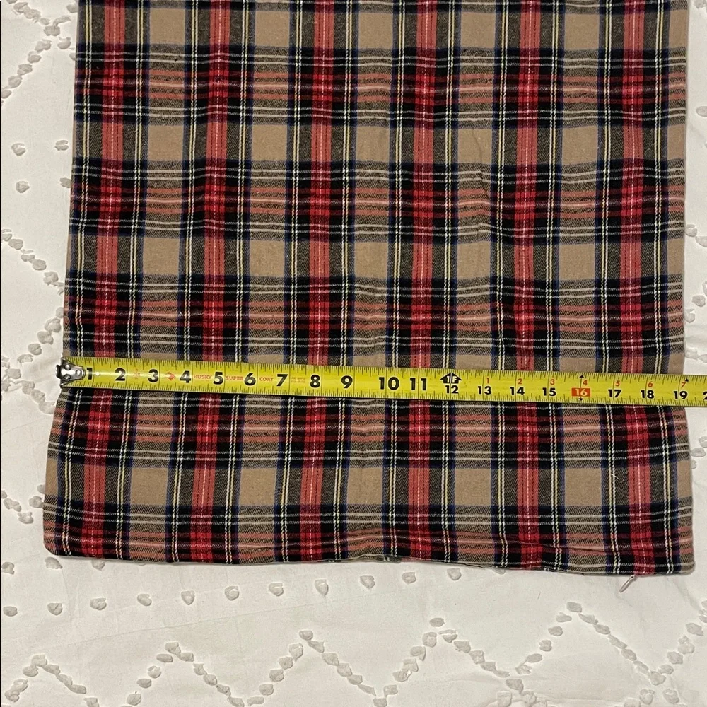 Plaid Pillow Covers tan red new set of 2